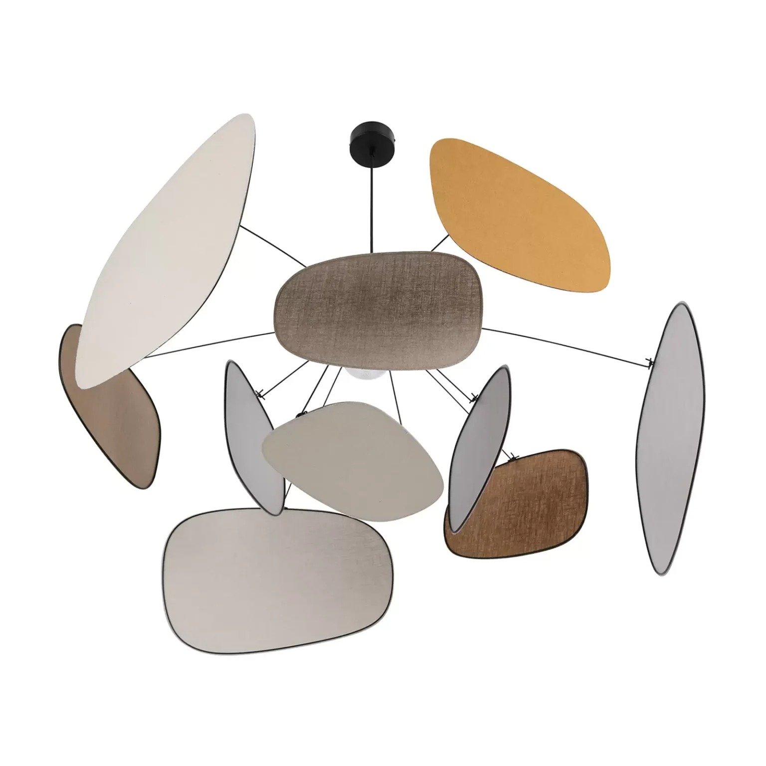 MARKET SET Lampe à suspendre Screen 70’s, Ø 110 cm, lin, multicolore