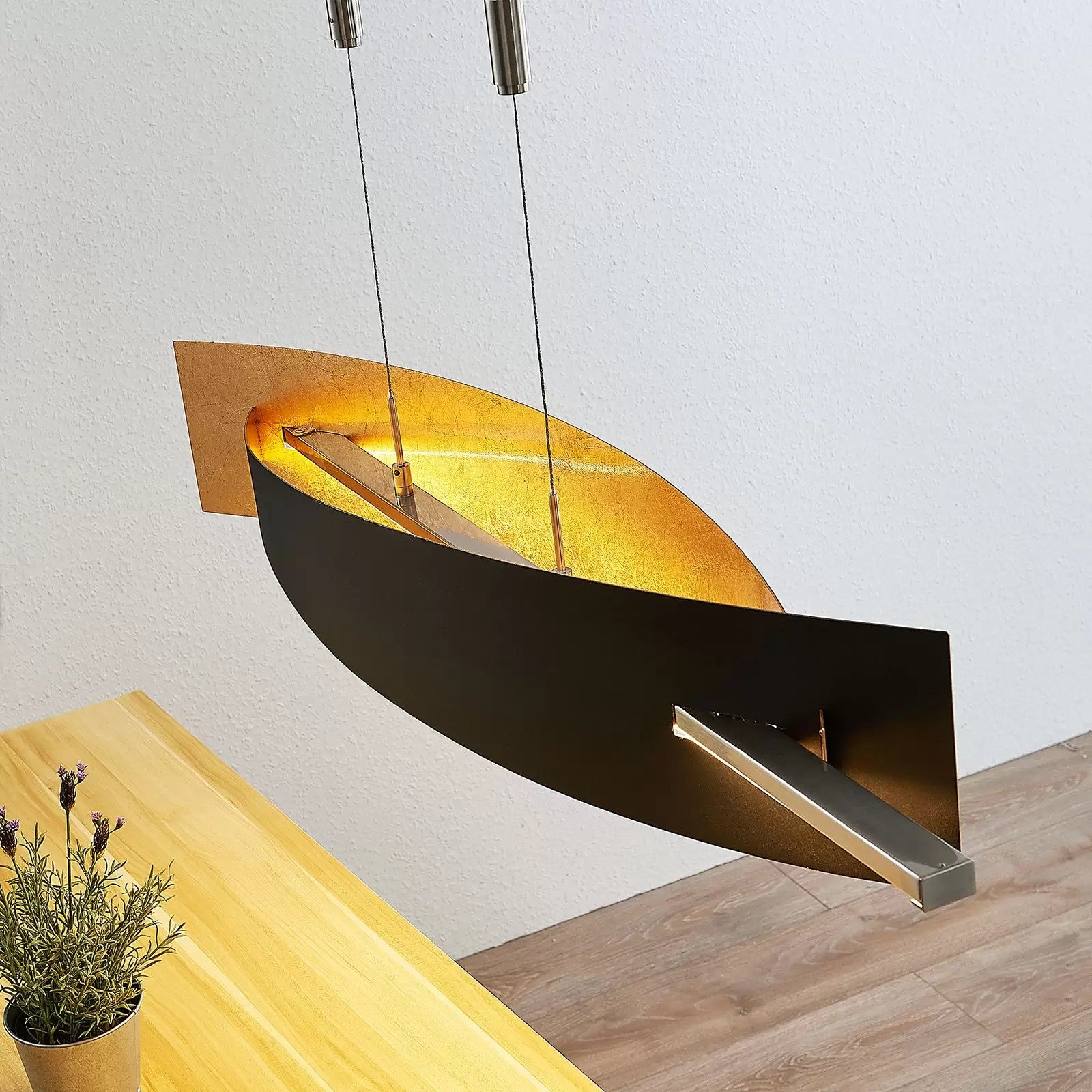 Lucande Suspension LED Marija, 101 cm, noir, intensité variable