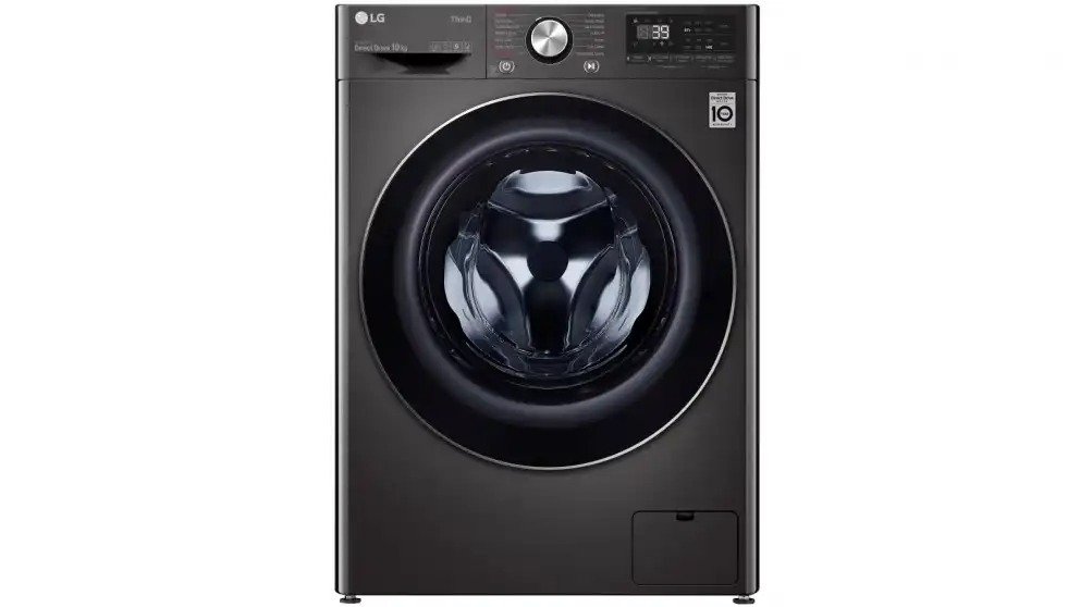 Lave-linge à chargement frontal LG Série 9 10 kg avec Turbo Clean 360 – Acier noir