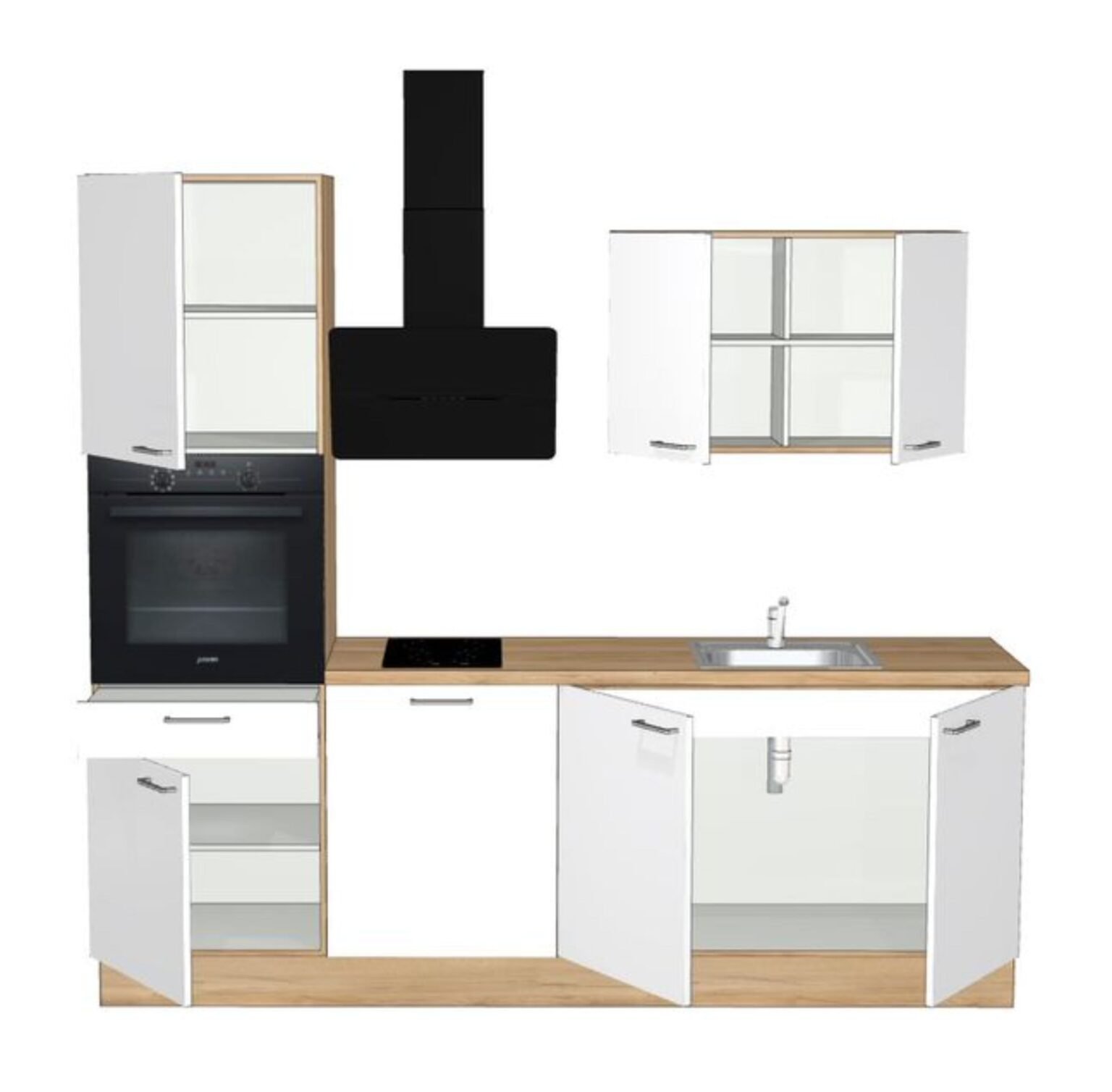 UB DESIGN – Pack Cuisine ASTUCIO 3 BLANC ALPIN – 240CM