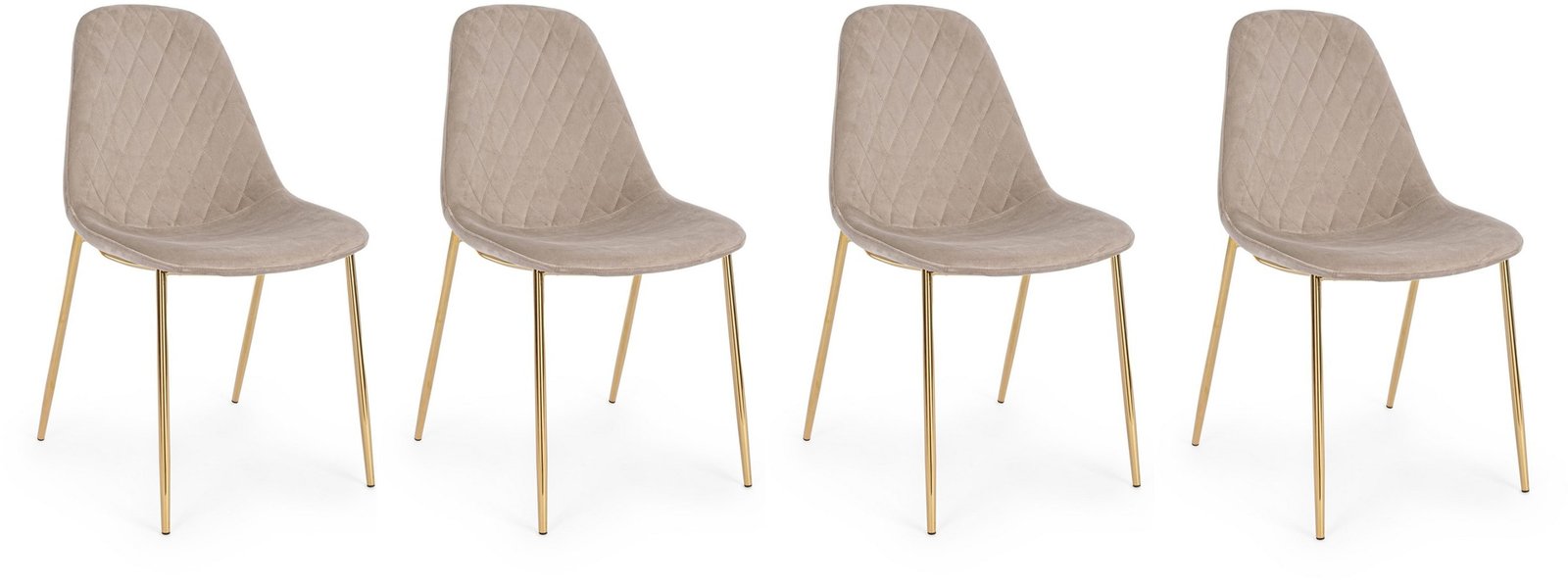 BIZZOTTO – Chaise 4 Chaises Terry Velours Taupe
