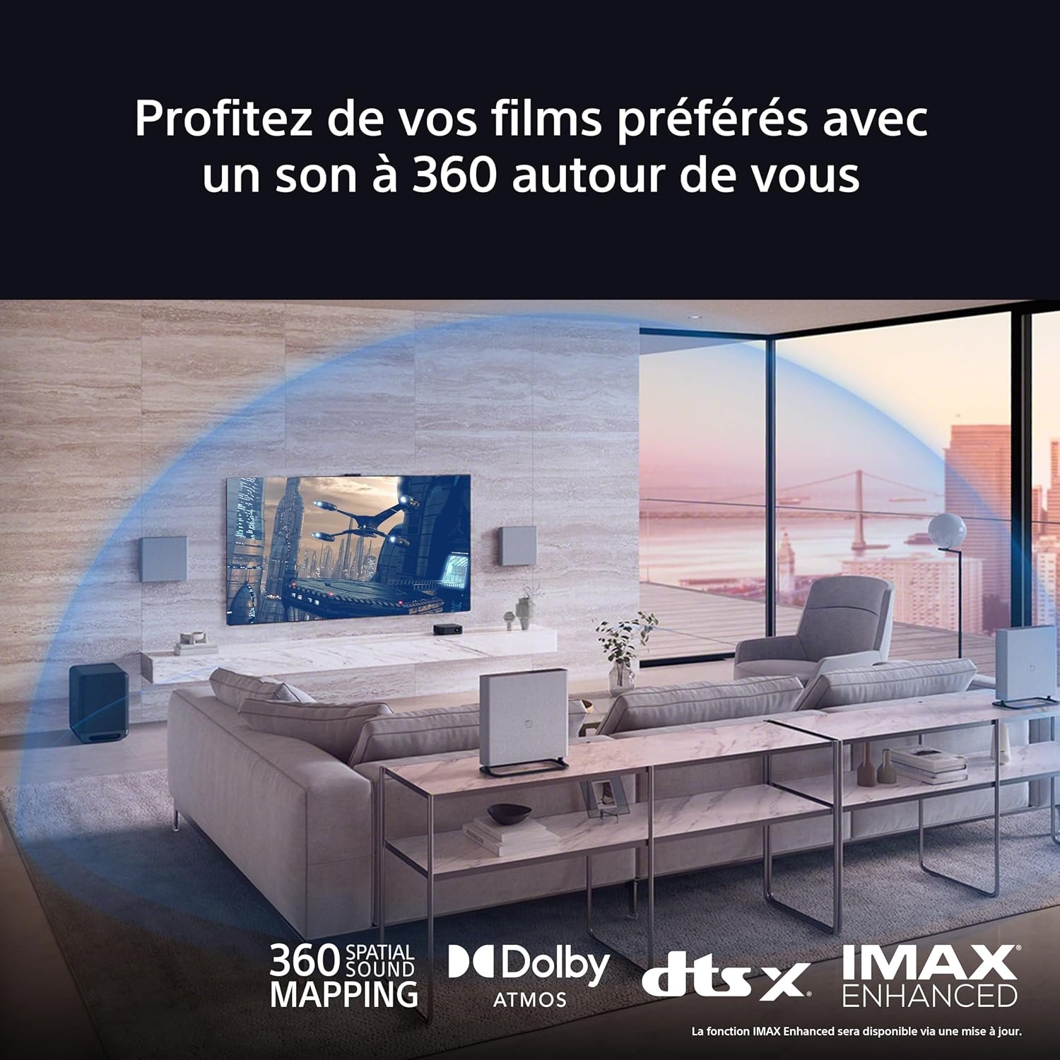 Sony BRAVIA Theatre Quad – Système Son TV Dolby Atmos®, 16 Haut-parleurs, Wi-FI®, Bluetooth, 360 Spatial Sound Mapping