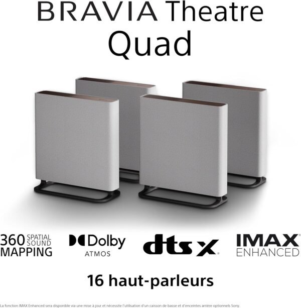 Sony BRAVIA Theatre Quad – Système Son TV Dolby Atmos®, 16 Haut-parleurs, Wi-FI®, Bluetooth, 360 Spatial Sound Mapping